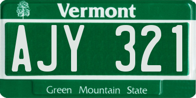 VT license plate AJY321