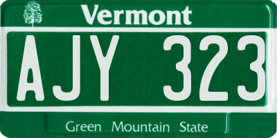 VT license plate AJY323