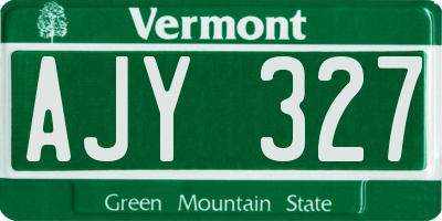 VT license plate AJY327