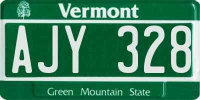 VT license plate AJY328
