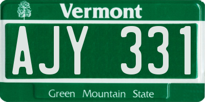 VT license plate AJY331