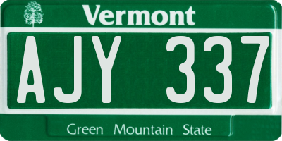 VT license plate AJY337