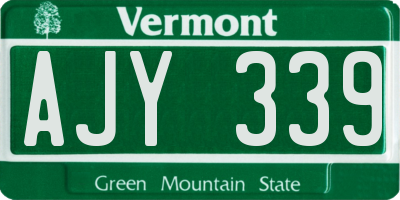 VT license plate AJY339