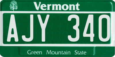 VT license plate AJY340