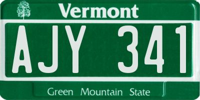 VT license plate AJY341