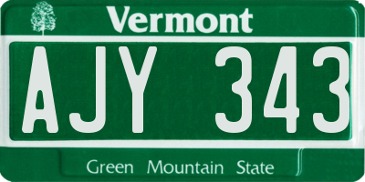 VT license plate AJY343