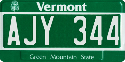 VT license plate AJY344