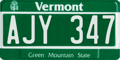 VT license plate AJY347