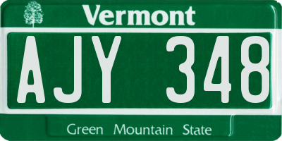 VT license plate AJY348