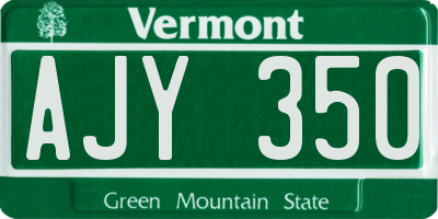 VT license plate AJY350