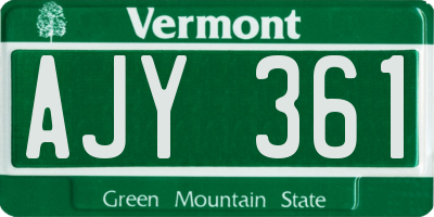VT license plate AJY361