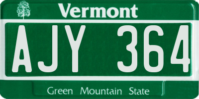 VT license plate AJY364