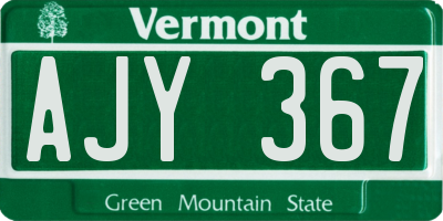 VT license plate AJY367