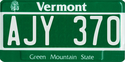 VT license plate AJY370