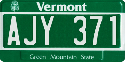 VT license plate AJY371