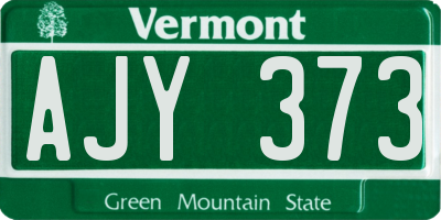 VT license plate AJY373