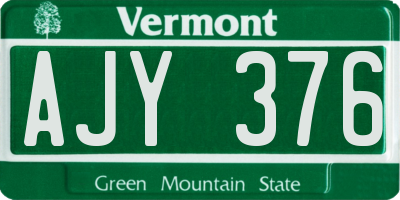 VT license plate AJY376