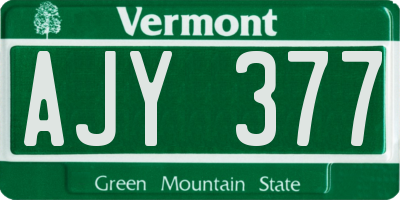 VT license plate AJY377