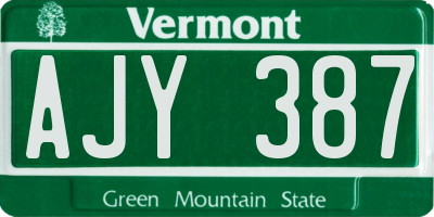 VT license plate AJY387