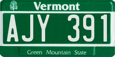 VT license plate AJY391