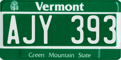 VT license plate AJY393