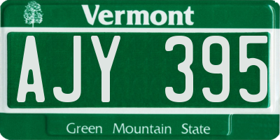 VT license plate AJY395