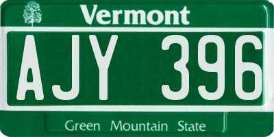 VT license plate AJY396