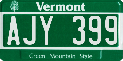 VT license plate AJY399