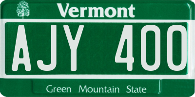 VT license plate AJY400