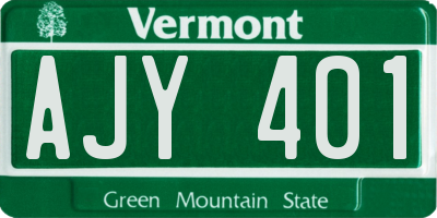 VT license plate AJY401