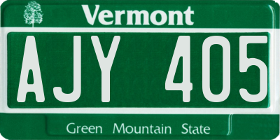 VT license plate AJY405