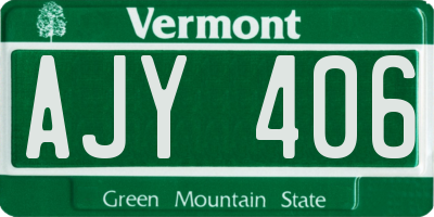 VT license plate AJY406