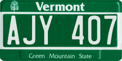 VT license plate AJY407
