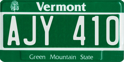VT license plate AJY410