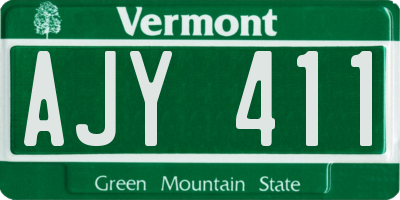 VT license plate AJY411