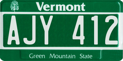 VT license plate AJY412
