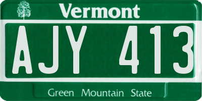 VT license plate AJY413