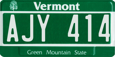 VT license plate AJY414