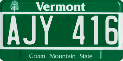 VT license plate AJY416