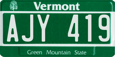 VT license plate AJY419