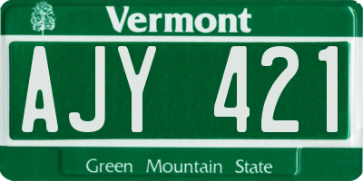 VT license plate AJY421