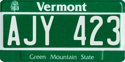 VT license plate AJY423