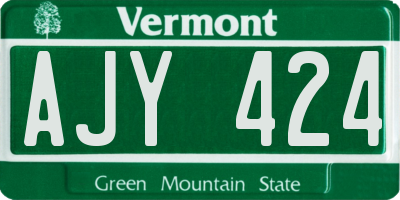 VT license plate AJY424