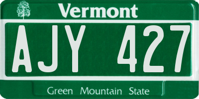 VT license plate AJY427
