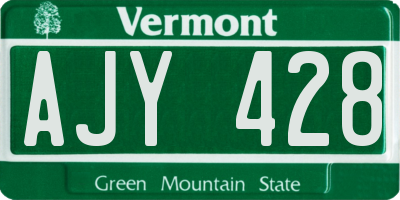 VT license plate AJY428