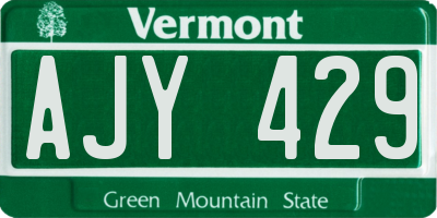 VT license plate AJY429