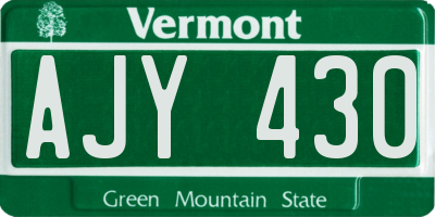 VT license plate AJY430