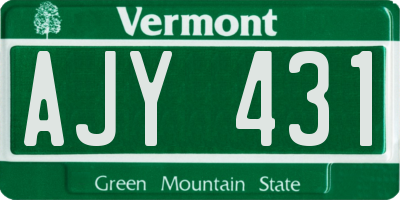 VT license plate AJY431