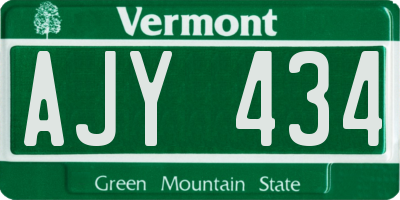 VT license plate AJY434
