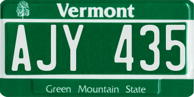 VT license plate AJY435